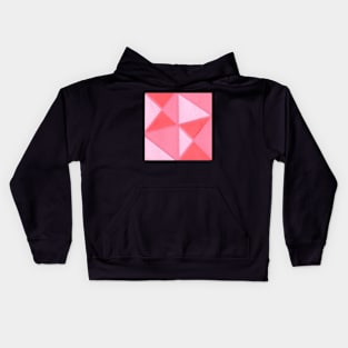 Coral Pink Geometric Abstract Acrylic Painting Kids Hoodie